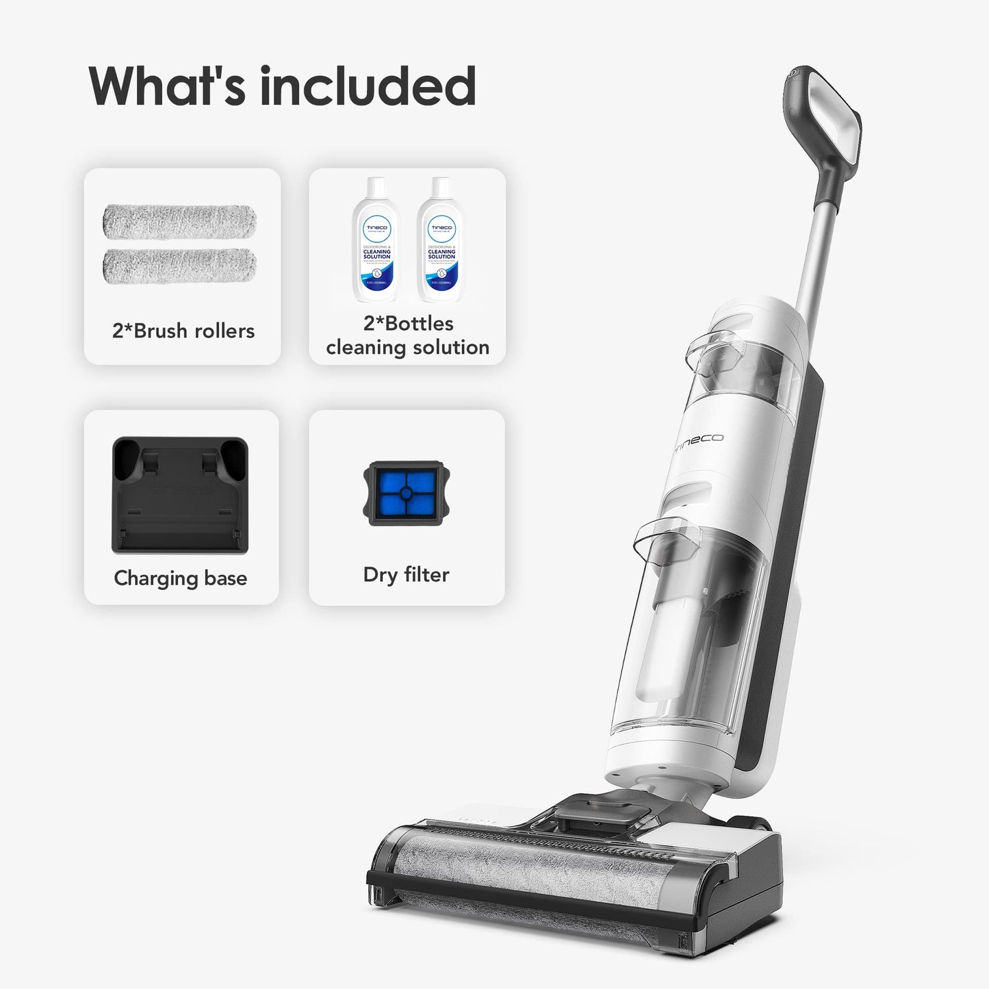 Tineco Floor ONE S3 Cordless Hardwood Floors Cleaner, Lightweight Wet Dry Vacuum Cleaners for Multi-Surface Cleaning with Smart Control System