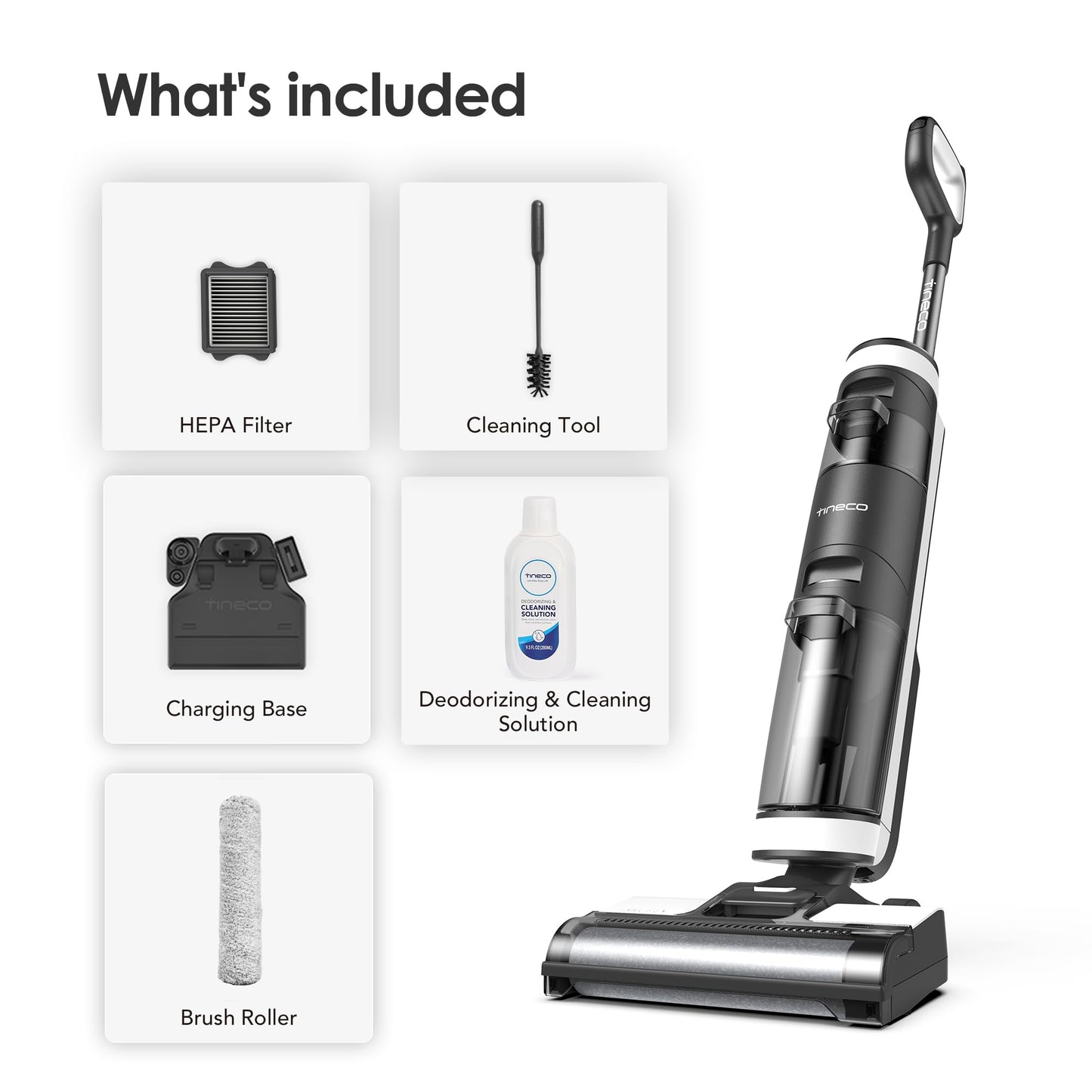 Tineco Floor ONE S3 Cordless Hardwood Floors Cleaner, Lightweight Wet Dry Vacuum Cleaners for Multi-Surface Cleaning with Smart Control System